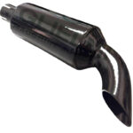 Silenziatore Marmitta Trattore AMA 04846 Ø46 mm | Acciaio Smaltato, Altezza 420 mm, Montaggio Verticale/Orizzontale con Collare Fissaggio