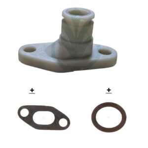 Raccordo Pompa Acqua Trattore Fiat Serie Oro, 70, 80, C, 640, 605C, Riferimento 4673807, Guarnizione e O-Ring