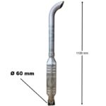 Marmitta Trattore Fiat Ø 60 mm Altezza 1120 mm – Silenziatore con Flangia 4 Fori Interasse 70 mm AD8, FL10, 80C, 90C, Riferimento 4981139