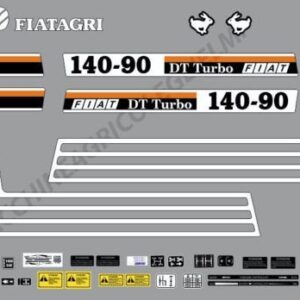 Serie Decalcomania-Adesivi Per Trattore Fiat 140-90 Turbo DT