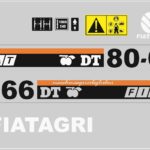 Serie Decalcomania-Adesivi Per Trattore Fiat 80-66 DT-Senza Fascie Cofano