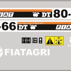 Serie Decacolmania-Adesivi Per Trattore Fiat 80-66 DT-Con Fascie Cofano