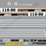 Serie Decalcomania-Adesivi Per Trattore Fiat 110-90 Turbo DT