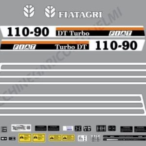 Serie Decalcomania-Adesivi Per Trattore Fiat 110-90 Turbo DT
