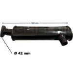 Marmitta Trattore Fiat Ford Ø 42 mm Scarico Laterale Basso Lunghezza 520 mm – Silenziatore Serie 65, 66, 75, 76, 85, 86, Riferimento 44905942