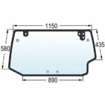 Lunotto Posteriore Trattore Same, Lamborghini, Hurlimann, Deutz, Riferimento 0.012.1438.0/30, 1150 mm x 890 mm x 580 mm