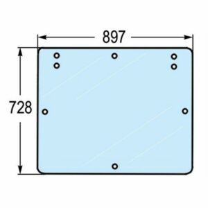 Lunotto Vetro Posteriore Superiore Trattore Fiat F120, F130, F140, Riferimento 5154756, 897 mm x 728 mm