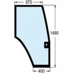 Vetro Sportello Destro Trattore New Holland, Ford Serie TL, TM, TS, 40,60, Riferimento 82000367, 1480 mm x 670 mm x 400 mm