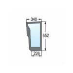 Parabrezza Inferiore Anteriore Sx Trattore New Holland, Case, Riferimento 47125738, 340 mm x 652 mm x 226 mm