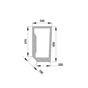 Vetro Anteriore Sinistro Trattore Fiat, Ford, New Holland, Riferimento 82002185, 650 mm x 575 mm x 335 mm