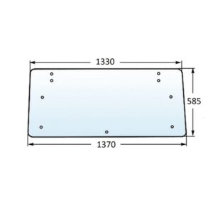 Vetro Lunotto Posteriore Trattore Fiat Serie 80, 88, 90, 94, Riferimento 5130388-1330 mm x 585 mm x 1370 mm