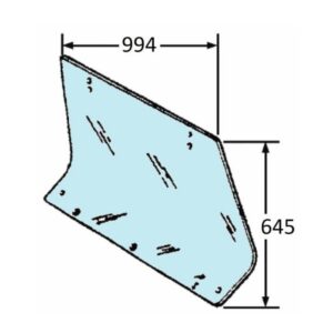 Vetro Lunotto Posteriore Trattore Fiat Serie 80, 88, 90, 94, CS, Riferimento 5124413, 1110 mm x 995 mm x 740 mm