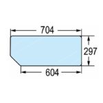 Lunotto Posteriore Trattore Fiat, Ford, New Hollad Serie L, M, TM, TL, TS, Riferimento 82000485-704 mm x 604 mm x 297 mm