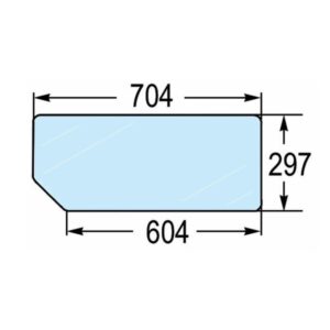 Lunotto Posteriore Trattore Fiat, Ford, New Hollad Serie L, M, TM, TL, TS, Riferimento 82000485-704 mm x 604 mm x 297 mm