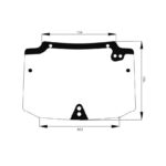 Lunotto Posteriore Trattore New Holland, Case Serie T4000, TN, TNS, JXN, JXC, Riferimento 44911502, 750 mm x 780 mm x 860 mm