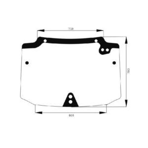 Lunotto Posteriore Trattore New Holland, Case Serie T4000, TN, TNS, JXN, JXC, Riferimento 44911502, 750 mm x 780 mm x 860 mm