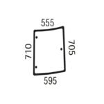 Vetro Laterale Destro Trattore New Holland, Case, Serie TD5000, TDD, JX, Riferimento 5089556, 595 mm x 555 mm x 710 mm