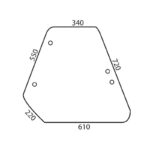 Vetro Laterale Sinistro, Destro Trattore Fiat Serie 80, 88, 90, 94, Cabine CS, Riferimento 5124412, 610 mm x 340 mm x 720 mm