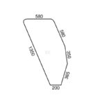 Vetro Sportello Sinistro Trattore Fiat Serie 80, 88, 90, 94, Cabine CS, Riferimento 5130883, 1350 mm x 580 mm x 200 mm