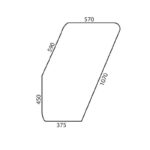Vetro Sportello Sinistro Trattore Fiat Serie 80, 88, 90, Cabine CS, Riferimento 5117682, 1070 mm x 590 mm x 375 mm
