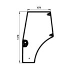Vetro Sportello Sinistro Trattore New Holland, Case Serie TD, TS, TD5000, JX, Riferimento 87620234, 1478 mm x 678 mm x 360 mm