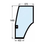 Vetro Sportello Sinistro Trattore New Holland, Ford, Serie TL, TM, TS, 40, 60, Riferimento 82000396, 1480 mm x 670 mm x 400 mm