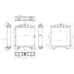 Radiatore in Rame Trattore Fiat Serie 90-680-85.55C-Riferimento Originale 5167365-553 mm x 695 mm x 110 mm