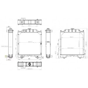 Radiatore in Rame Trattore Fiat Serie 90-680-85.55C-Riferimento Originale 5167365-553 mm x 695 mm x 110 mm