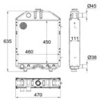 Radiatore In Rame Trattore Landini Trekker-Riferimento Originale 3658883M91-A 5 File-460 mm x 660 mm x 110 mm