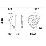 Alternatore Trattore Fiat, Agrifull, Same, Lamborghini Serie Oro, 66, 75, 85, 14V, 33A, Riferimento 9972269- MAHLE