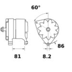 Alternatore Trattore Landini-Massey Ferguson  14V, 70A, 6500, 254-Riferimento 3477851M91-MAHLE