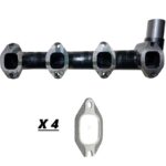 Collettore Scarico Trattore Fiat 680, 780, 85-55, 65-90, 70-90, 80-90 , Riferimento 4694202, 4 Guarnizioni