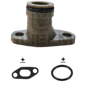 Raccordo Pompa Acqua Trattore Fiat Serie 46, 56, 66, 75, 76, 85, 86, 88, 90, Riferimento 4770247, Guarnizione e O-ring