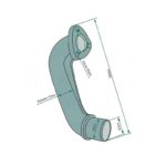 Collettore Scarico Marmitta Trattore Landini, Massey Ferguson 5500, 5830, 154C, Riferimento 3300939M2, Gomito