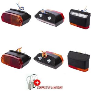 Coppia Fanali Posteriori DX+SX 140 mm x 55 mm Trattore Fiat Serie Oro-Riferimento Originale 5118468-5118454