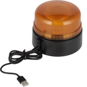 Lampeggiante a Led Ricaricabile Kramp-Base Magnetica-12V-Girofaro-123 mm x 98 mm-4/6H