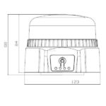 Lampeggiante a Led Ricaricabile Kramp-Base Magnetica-12V-Girofaro-123 mm x 98 mm-4/6H