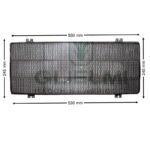 Griglia Superiore Calandra Trattore Fiat Serie 66, 75, 85, 93, 94, Riferimento 5163081, 530 mm x 245 mm
