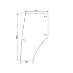 Vetro Sportello Sinistro Trattore Same, Lamborghini Serie Dorado, Riferimento 0.009.7700.0/40, 1380 mm x 675 mm x 375 mm