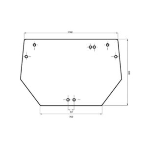 Lunotto Posteriore Trattore Same, Lamborghini, Hurliamnn, Riferimento 0.009.7699.0/30, 1142 mm x 880 mm x 760 mm