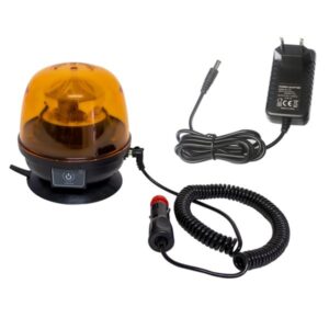 Girofaro Lampeggiante a Led, A Batteria, Base Magnetica, 10 Led x 22W-140 mm x 130 mm, AMA