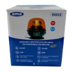 Girofaro Lampeggiante a Led, A Batteria, Base Magnetica, 10 Led x 22W-140 mm x 130 mm, AMA