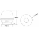 Girofaro Lampeggiante a Led, A Batteria, Base Magnetica, 10 Led x 22W-140 mm x 130 mm, AMA