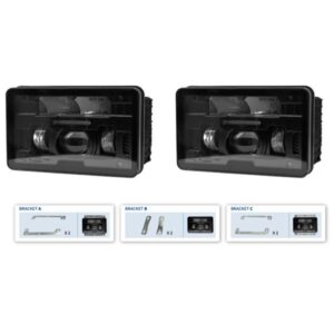 Coppia Proeittori, Fari Anteriori a Led Con Piastrine Trattore Fiat, Ford, New Holland, Case, Landini, Same, John Deere