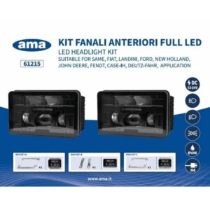 Coppia Proeittori, Fari Anteriori a Led Con Piastrine Trattore Fiat, Ford, New Holland, Case, Landini, Same, John Deere