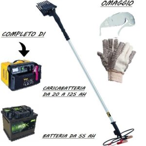 Abbacchiatore Olive VIGOR VSQ -12V, 3.4 Kg, Scuotitore-Telescopico 1.50 a 2.50 Mt, Completo di Batteria e Caricabatteria