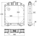 Radiatore In Rame Trattore Fiat Serie 80,90-Riferimento Originale 5156061 -5 File-555x675x110