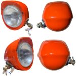 Coppia Fanali, Proiettori Anteriori Destro e Sinistro In Lamiera Trattore Fiat Serie Oro 640, 605C-12V-5118923-5118924-Lampada