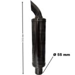 Marmitta Trattore Landini Ø 55 mm Tipo Corto Altezza Cofano 510 mm – Silenziatore Compatibile Serie 00, 30, 50, Cingolati, 6500, 7830, C6500, Riferimento 894291M2