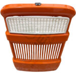 Calandra Trattore Fiat Serie Oro Completa 540, 640, 505C, 605C– Lamiera Arancio + Mascherina Nylon + Kit Perno 5 Molle Anti Vibrazione Riferimento 4950401, 5011646, 4950422, 4950423